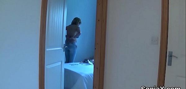  Unfaithful british milf lady sonia pops out her gigantic jugs